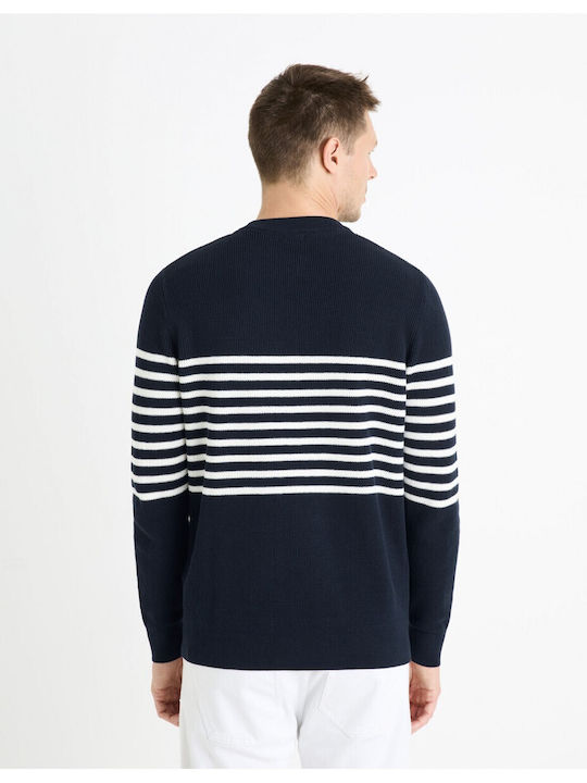 Celio Herren Langarm-Pullover Blue.