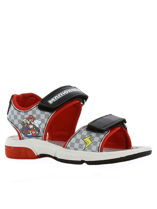 Nintendo Kinder Sandalen mit Klettverschluss & Lichtern Schwarz