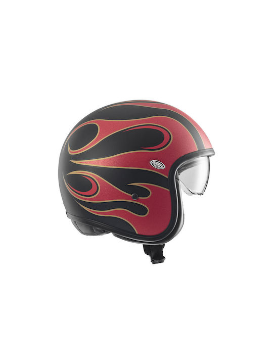 Premier Vintage FR 2BM Red/Black Matt Motorradhelm Jet ECE 22.06