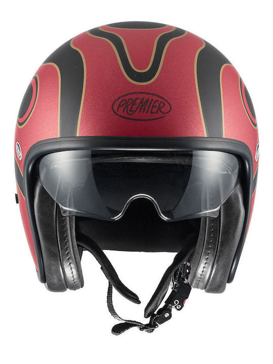 Premier Vintage FR 2BM Red/Black Matt Motorradhelm Jet ECE 22.06