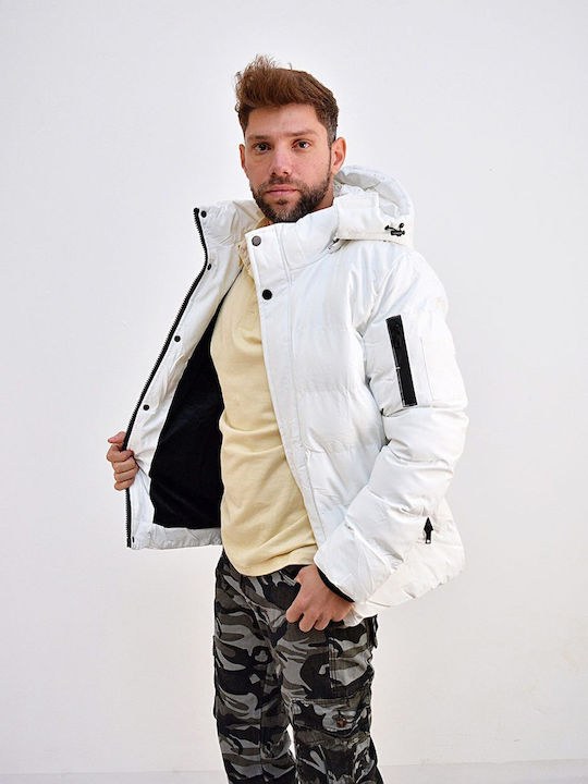 Beltipo Herren Winter Jacke Puffer Λευκό