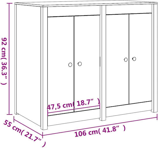 Επιδαπέδιο Ντουλάπι Καφέ 106x55x92εκ.