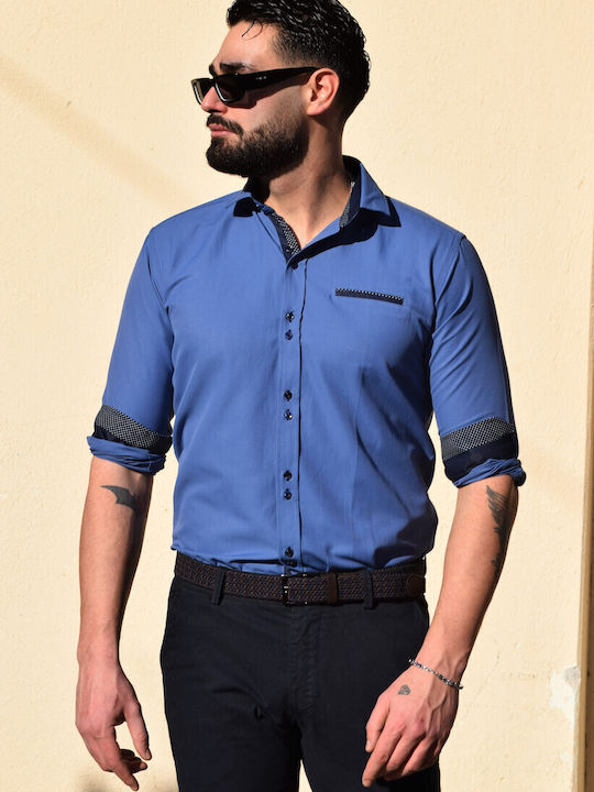 Cu mânecă lungă Cămașă în Linie ingusta blue-raff
