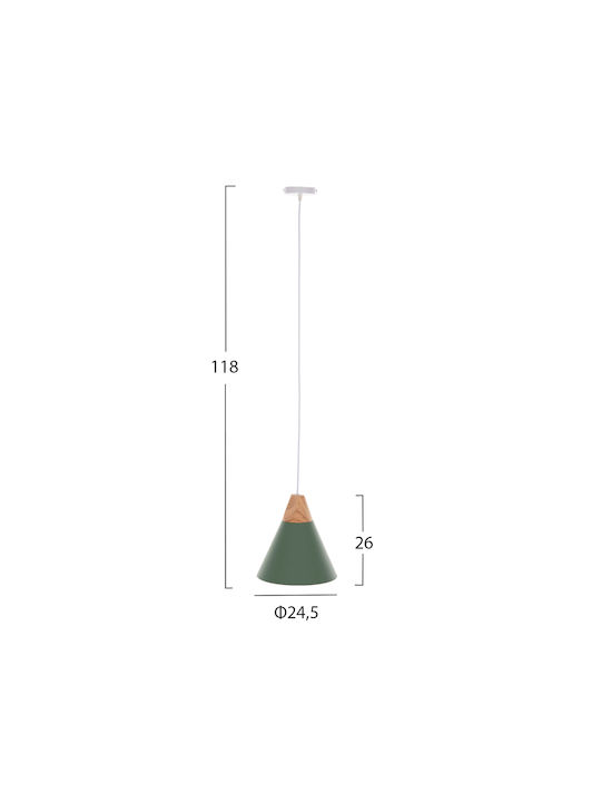 HomeMarkt Green Bell Ceiling Light with E27 Socket 25x25x26cm