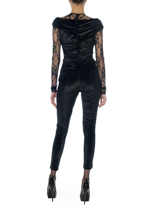 Damen Ärmellos Einteiler Anzug Black