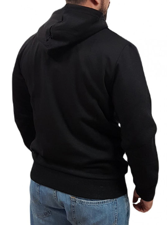 Jack & Jones Men's Sweatshirt with Hood Big Logo Black