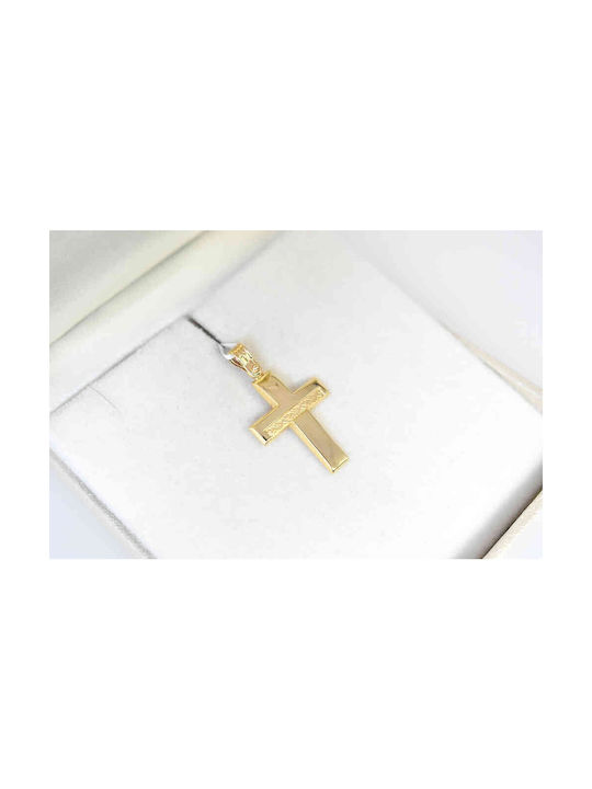 Männlicher Goldkreuz 14K mit Kette EM-2439