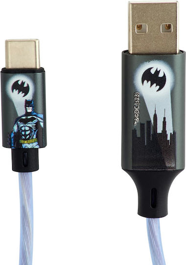 Lazerbuilt Batman USB 2.0 Cable USB-C Male to USB-A 10W White 1.2m