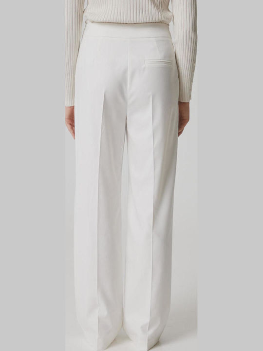 Women's Fabric Trousers Ecru