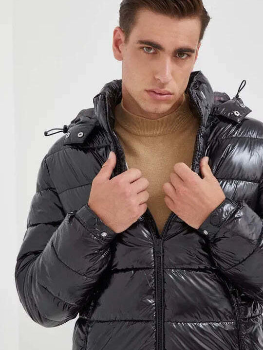 Winter Jacke Puffer Wasserdicht und Winddicht Schwarz