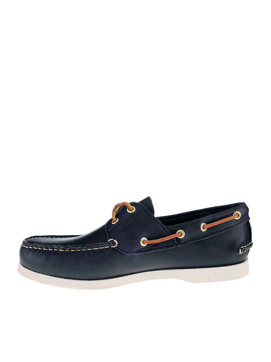 Δερμάτινα Ανδρικά Boat Shoes σε Μπλε Χρώμα