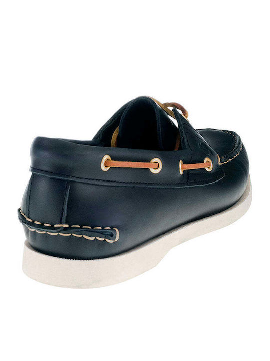Δερμάτινα Ανδρικά Boat Shoes σε Μπλε Χρώμα