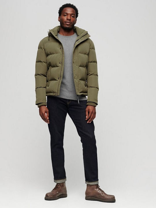 Everest Short Winter Jacket Puffer Khaki