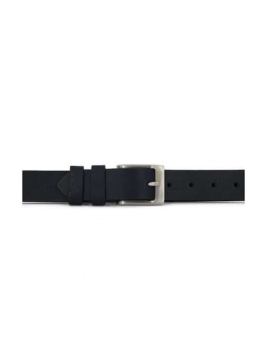 Kouros Men's Leather Belt Black