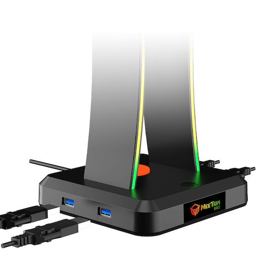 Meetion Tabletop Suport Căști cu Iluminare LED și Port USB Gri
