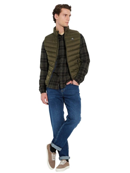 Sleeveless Jacket Puffer Khaki