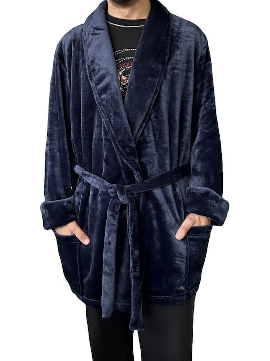 Koyote Men's Winter Pajama Robe BLUE