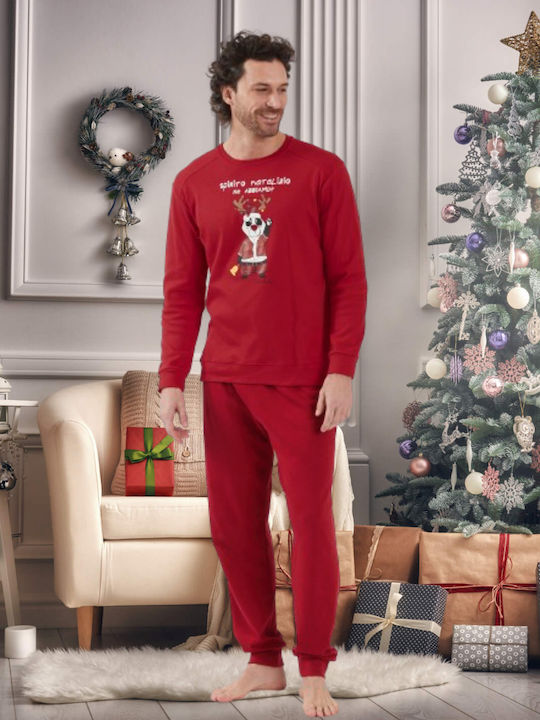 Crazy Farm Men's Winter Pajamas Set Red. 15901CF