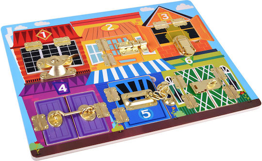 Jokomisiada Ziehspielzeug Sensory Board Manipulative Castles aus Holz