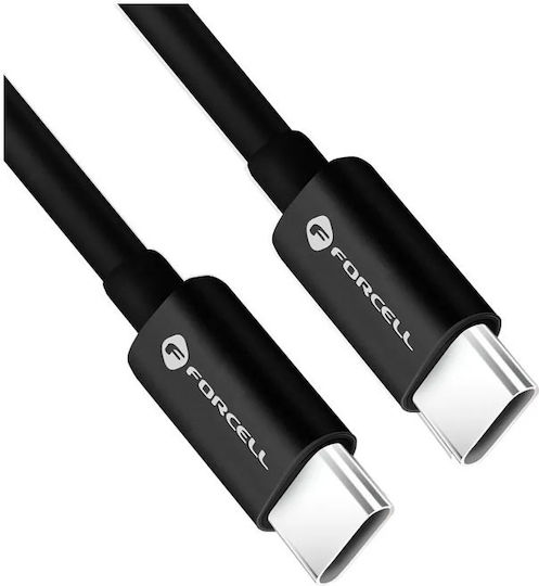 Forcell USB 3.2 USB-C Male To USB-C Cable 60W PD Black 1.5m 12313