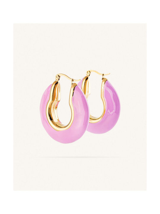 StanStefan Set Earrings Hoops made of Steel Gold Plated