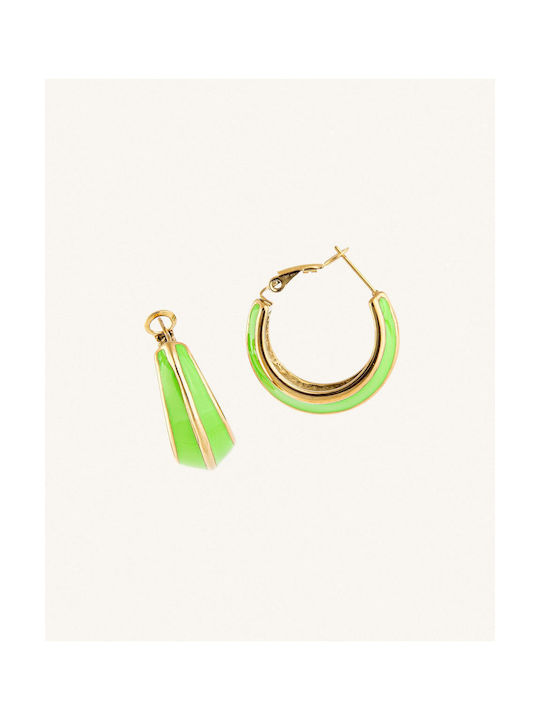 StanStefan Earrings Hoops made of Steel Gold Plated