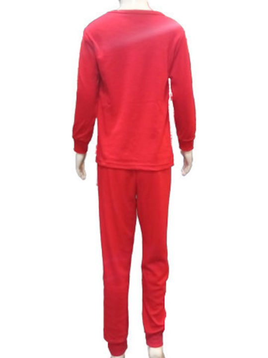 Join Kinder Schlafanzug Winterlich Baumwoll red