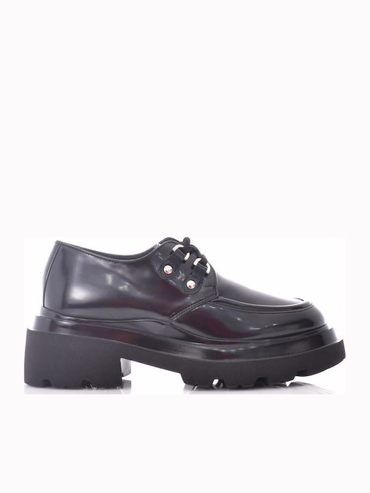 Leather Women's Moccasins in Black Color