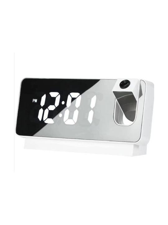 Led Wall Clock Mirror White Ø18.6cm