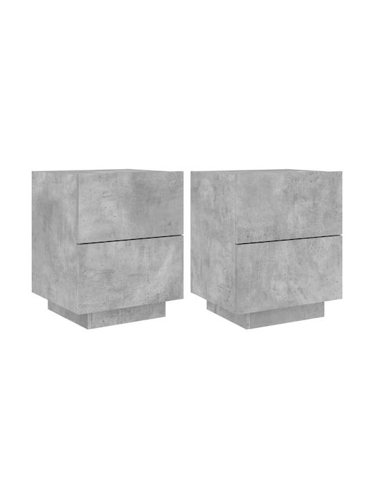 Nachttische Grey Concrete 2Stück 45x40x55cm