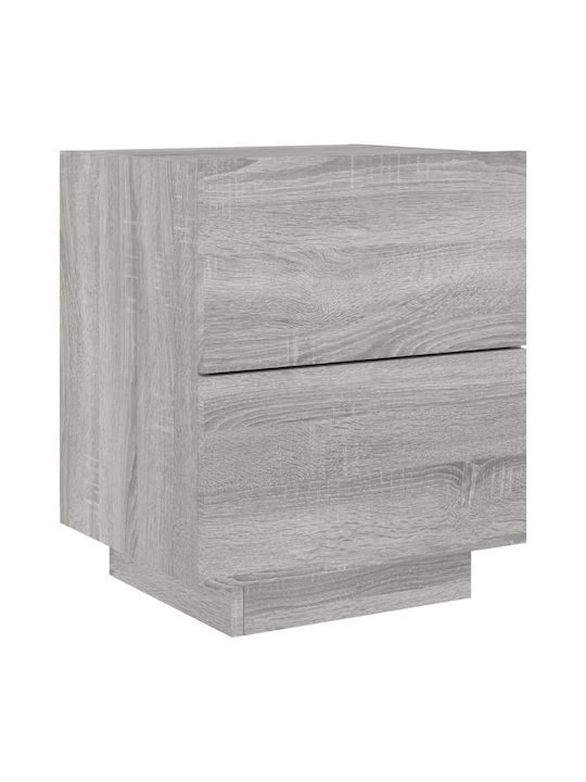 Κομοδίνα Ξύλινα Γκρι Sonoma 2τμχ 45x40x55cm