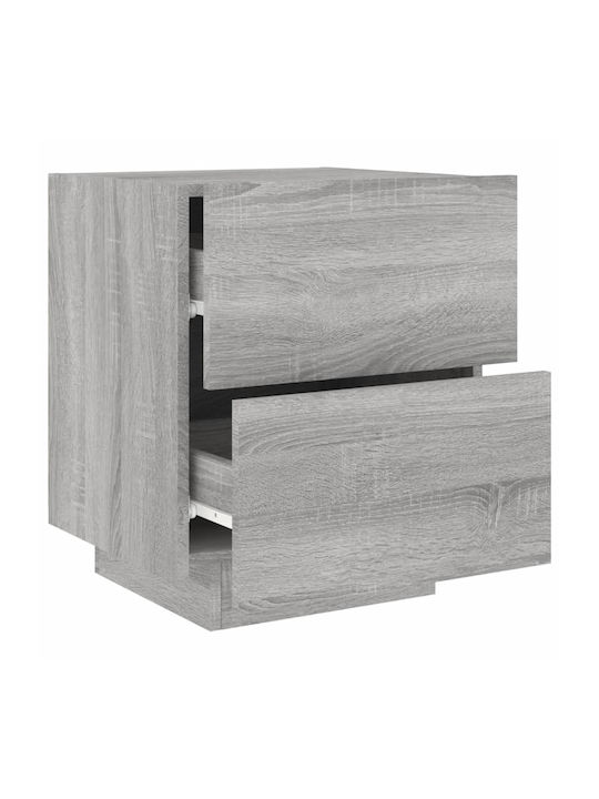 Κομοδίνα Ξύλινα Γκρι Sonoma 2τμχ 45x40x55cm