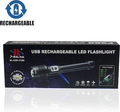 Rechargeable Flashlight LED with Maximum Brightness 20000lm