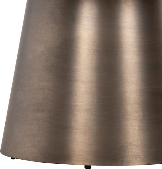 Rundes Zentral Kaffeetisch Metall Silber 2Stücke M80xL80xH41cm