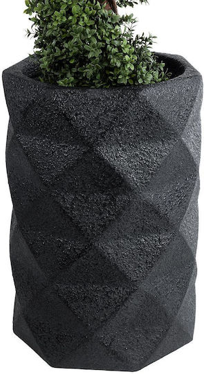 GloboStar Planter Polyester Black with Stand 40x40x90cm.