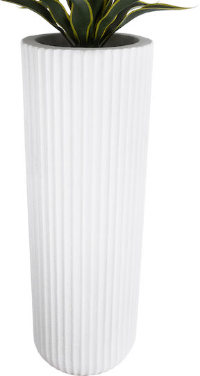 GloboStar Marsala Planter Polyester White with Stand 41x41x120cm.