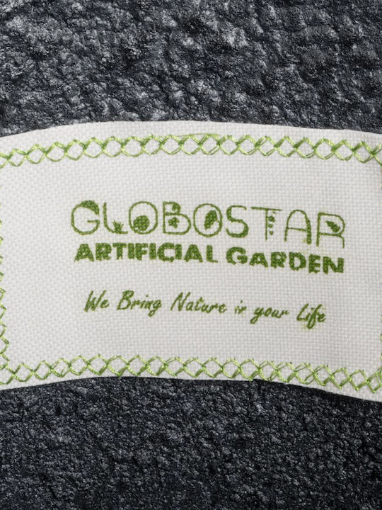 GloboStar Matera Übertopf Polyester Schwarz mit Gestell 42x42x120εκ.