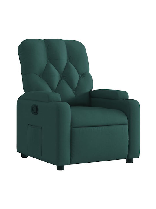Relax Armchair with Footstool Dark Green 74x86.5x93.5cm