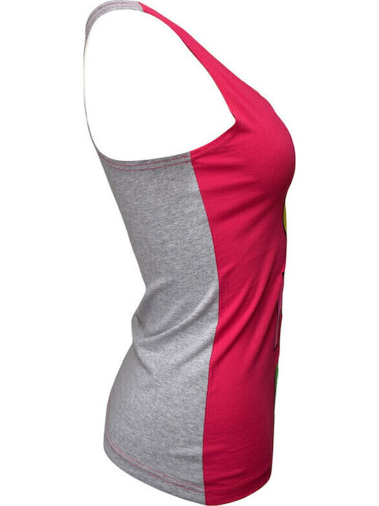Women's Athletic Blouse with Straps Fuchsia/Grey