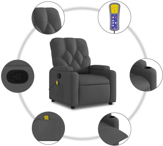 Relaxsessel Friseurwaschbecken mit Fußhocker Dark Grey 74x86.5x93.5cm