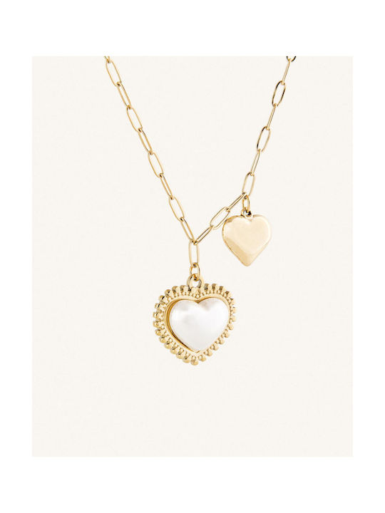 StanStefan Lucia Necklace with design Heart from Gold Plated Steel