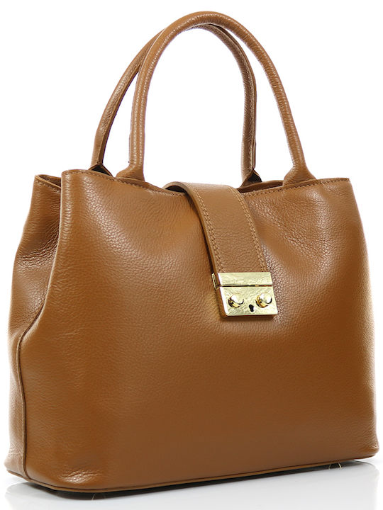 Passaggio Leather Leather Women's Bag Tote Handheld Tabac Brown