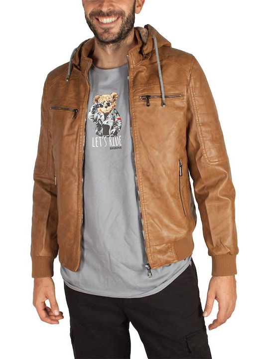 Winter Faux Leather Jacket Brown
