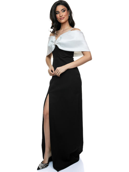 Summer Maxi Evening Dress with Tearing Black