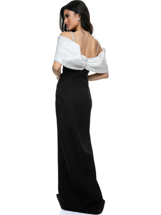 Summer Maxi Evening Dress with Tearing Black