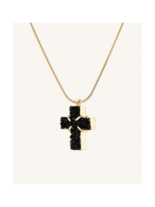 StanStefan Black Cross from Steel with Chain