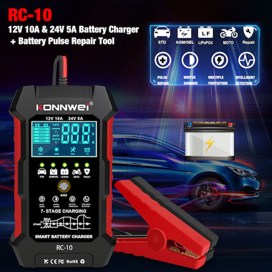 Konnwei Rc-10 Autobatterieladegerät 12V