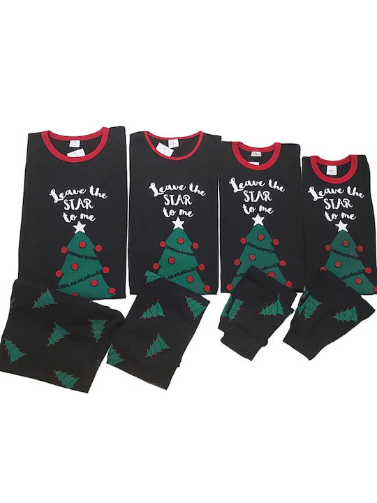 Happy Family Men's Winter Cotton Pajamas Set Black