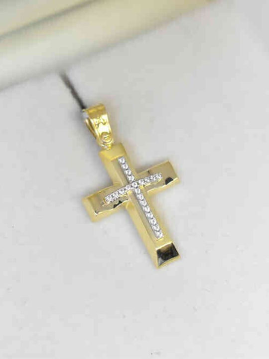 Damen Gold Kreuz 14K mit Kette