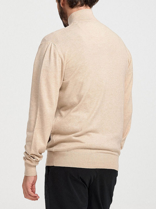 Rook Men's Knitted Cardigan with Zipper Beige